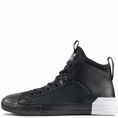 Converse Chuck Taylor All Star Ultra Mid Tops Womens - Black/Black/White Shoes (293AIQKZ)